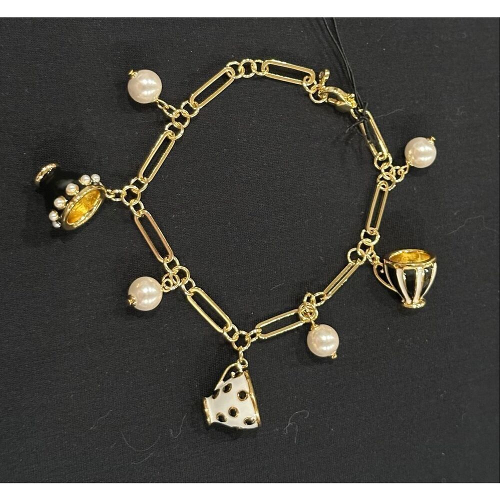 Kate Spade NWT charm bracelet - Tea Time Teacup Alice in Wonderland - Picture 4 of 6